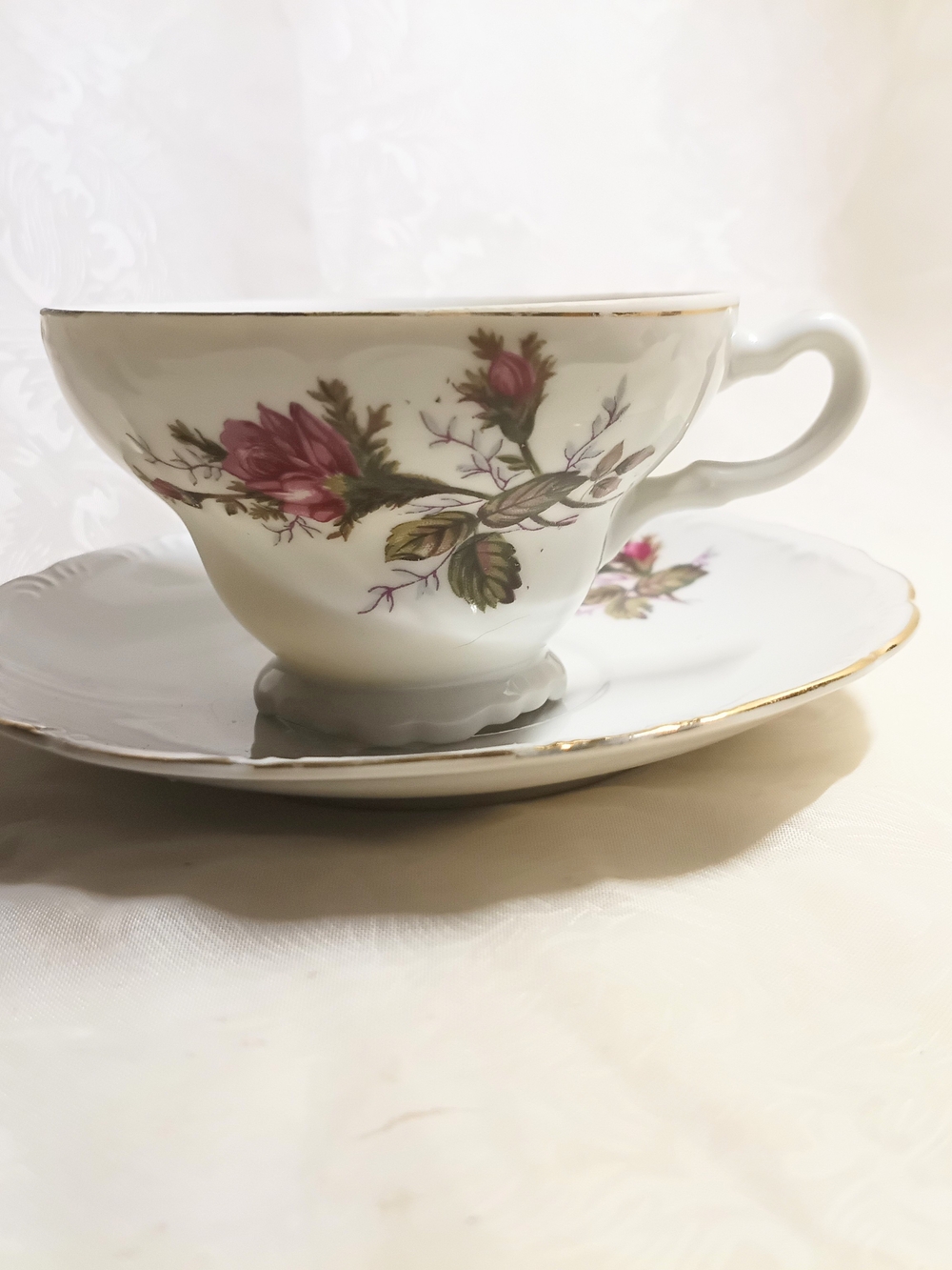 Vintage Floral Teacup and Saucer